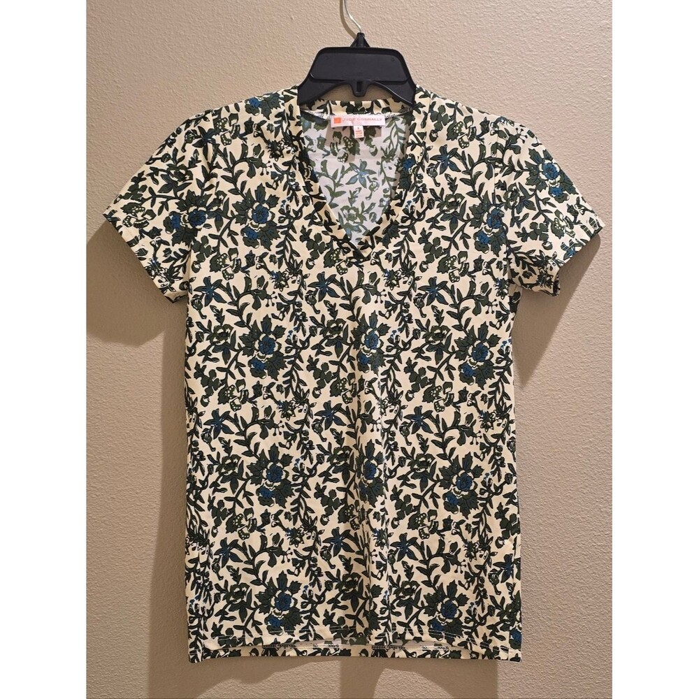 NWOT Jude Connally Bethany Top Green Blie Floral Sz S